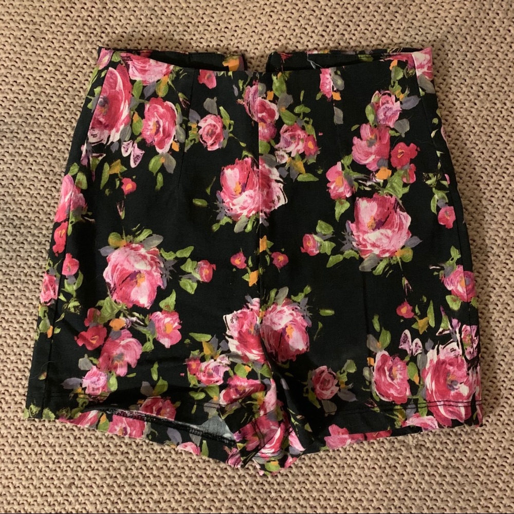 Floral High Waisted Shorts